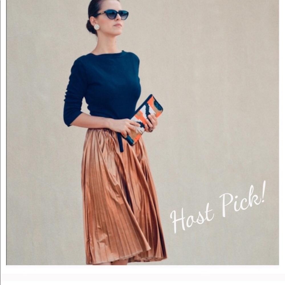 Rose gold silk skirt